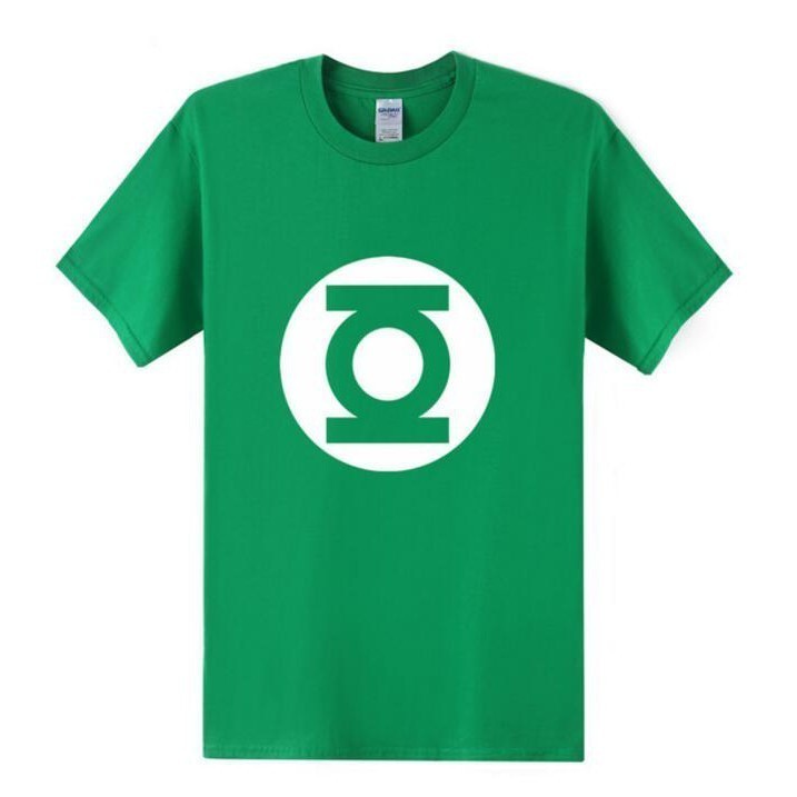 คอกลม 【2022New】New Green Lantern t shirt Men The Big Bang Theory men's T-shirt Cotton Sheldon Casual