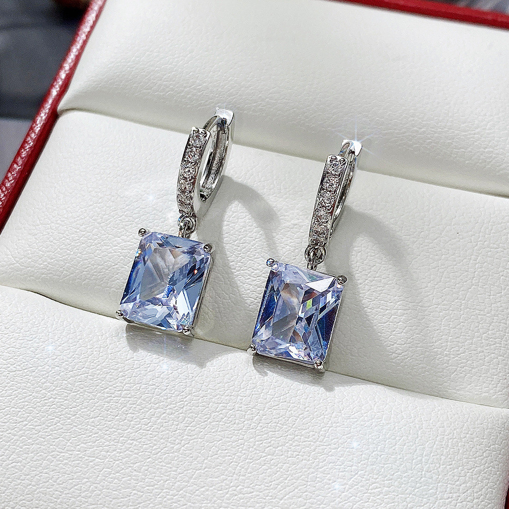 Simple Large Zircon ยุโรปอเมริกันผู้หญิง All-Match ต่างหูเครื่องประดับ – โปรปัง
