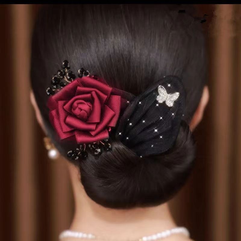 ยางรัดผม แบบบิด ลายดอกไม้ สไตล์เกาหลี หรูหรา เครื่องประดับผมแฟชั่น