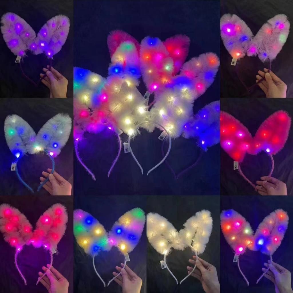 ที่คาดผมหูกระต่ายขนเฟอร์ มีไฟ LED 3 โหมดการกระพริบ มีให้เลือก 5 สี ขนาดฟรีไซส์