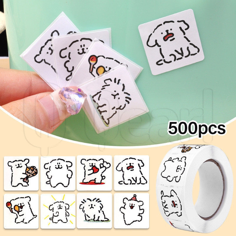 สติกเกอร์ซีล ฉลากลายสัตว์ 500 ชิ้น ต่อม้วน DIY