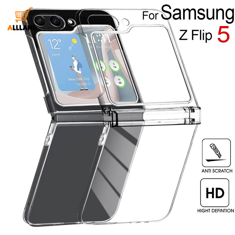 1 ชิ้น สําหรับ Samsung Galaxy Z Flip 5 พลาสติกใส พับได้ เคสโทรศัพท์ คุณภาพสูง ป้องกันรอยขีดข่วน ป้องกันการตก สมาร์ทโฟน เคสป้องกัน