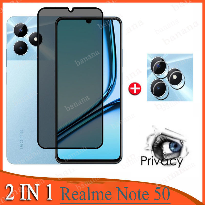 ฟิล์มกระจกนิรภัยกันรอยหน้าจอ กันแอบมอง เพื่อความเป็นส่วนตัว สําหรับ Realme Note 50 Realme 10T 9i 11 10 Pro+ 5G C67 C51 C55 C53 GT Neo 3T 5 Narzo 50 5G