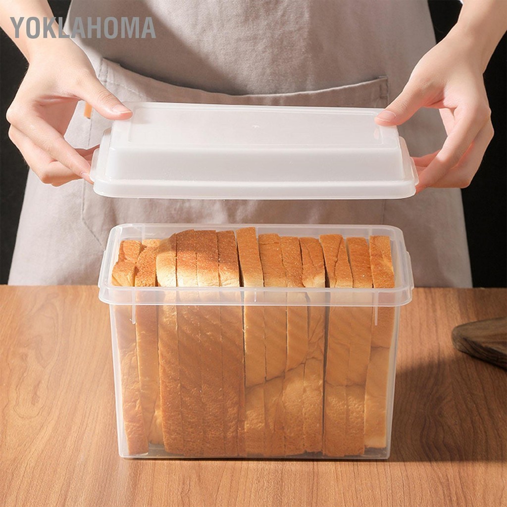 YOklahoma ภาชนะเก็บขนมปังตู้แช่แข็งพลาสติกปิดผนึกแซนวิช Saver กล่องพร้อมฝาปิดสำหรับตู้เย็นห้องครัว
