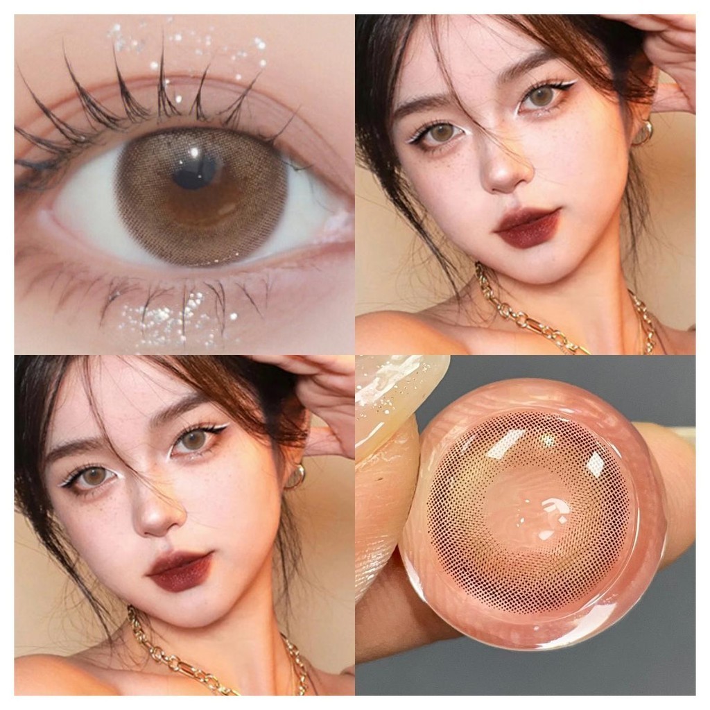 ขนาดใหญ่ คอนแทคเลนส์สี เลนส์แฟชั่นเรนเดอร์สีมาก เหมาะกับเมื่อแต่งหน้า Mystery Brown 14.5mm Monthly Replace