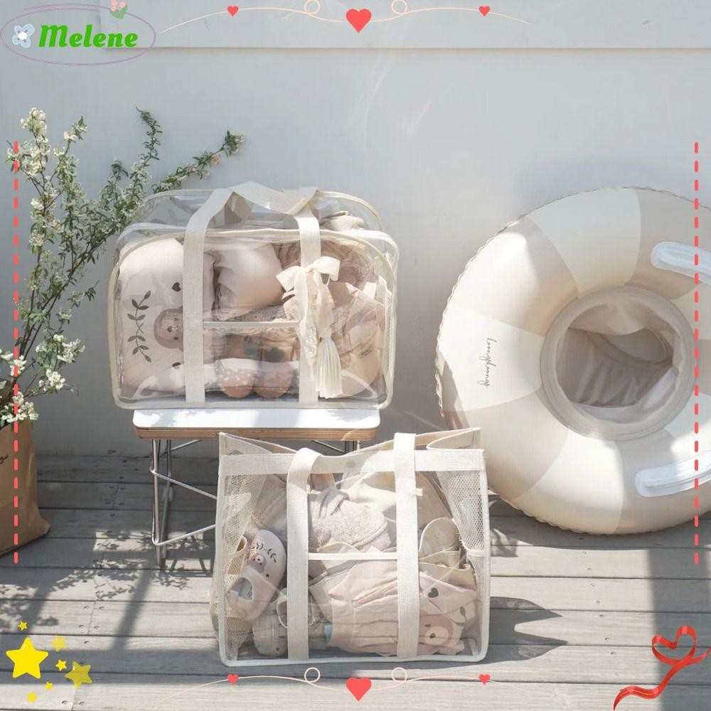 Melene กระเป๋าชายหาด ฤดูร้อน ผู้หญิง กระเป๋า PVC กระเป๋าคุณแม่