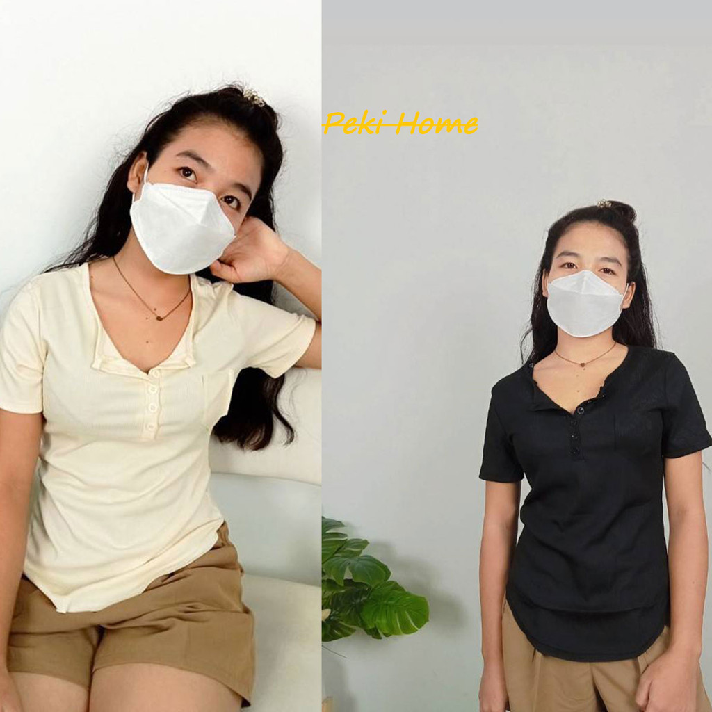 พร้อมส่ง เสื้อยืดเเขนสั้นสไตล์เกาหลีเรียบง่ายสีพื้นๆ สวมใส่สบาย