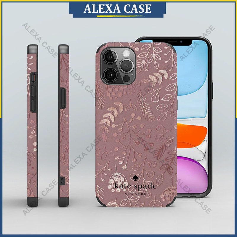 เคสโทรศัพท์ Kate Spade สําหรับ iPhone 16 Pro Max / iPhone 15 Pro Max / iPhone 14 Pro Max / iPhone 13 Pro Max / XS Max / iPhone 8 Plus / iPhone SE Lambskin เคสป้องกัน 4V53SA