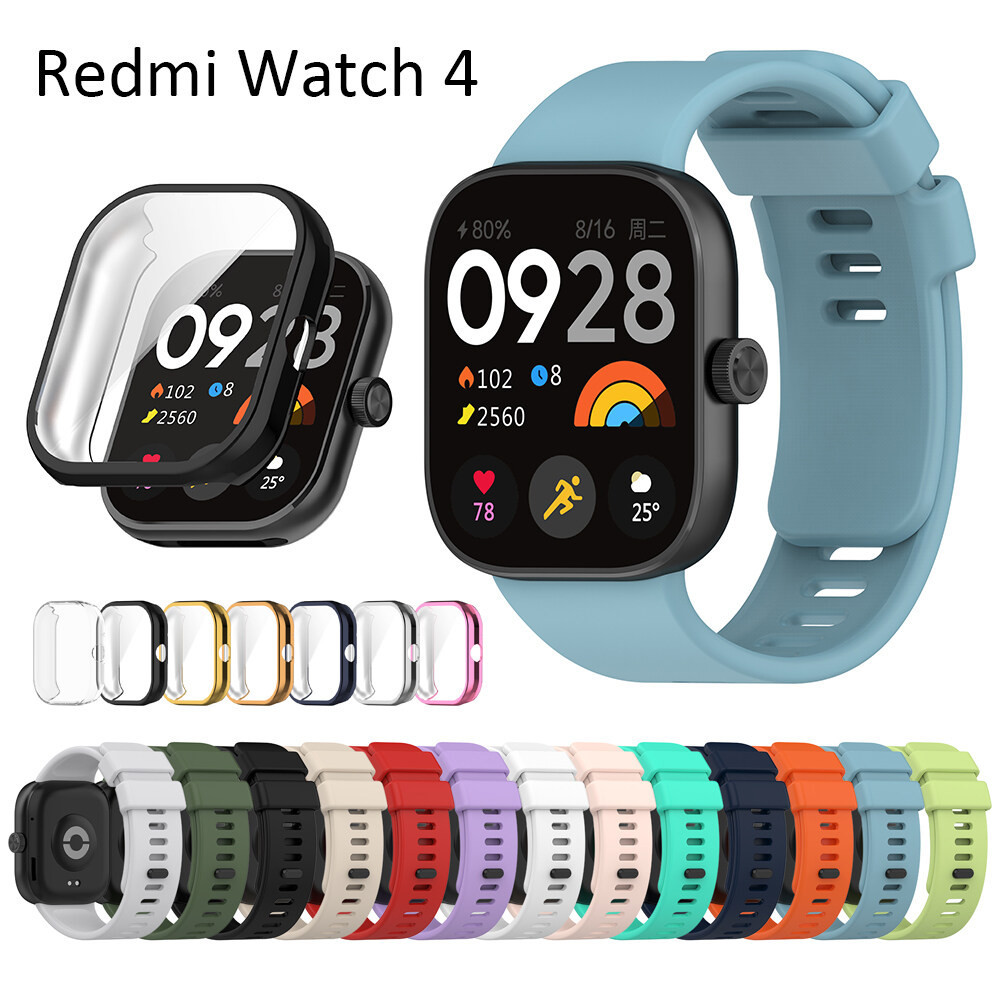 สําหรับ Xiaomi Redmi Watch 4 สายรัด นิ่ม เต็มหน้าจอ ชุบ เคส คลาสสิก ซิลิโคน สมาร์ทวอทช์ สายรัด