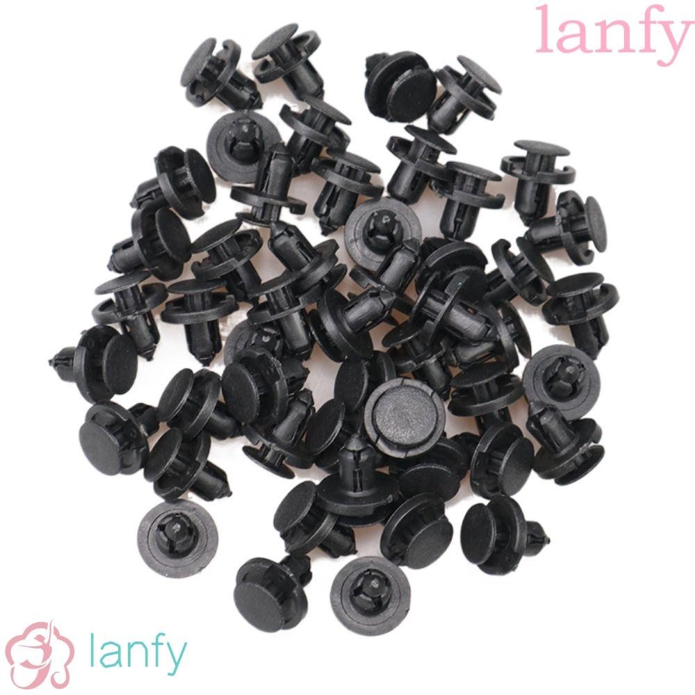 Lanfy คลิปหมุดยึดกันชนประตูรถยนต์ สีดํา
