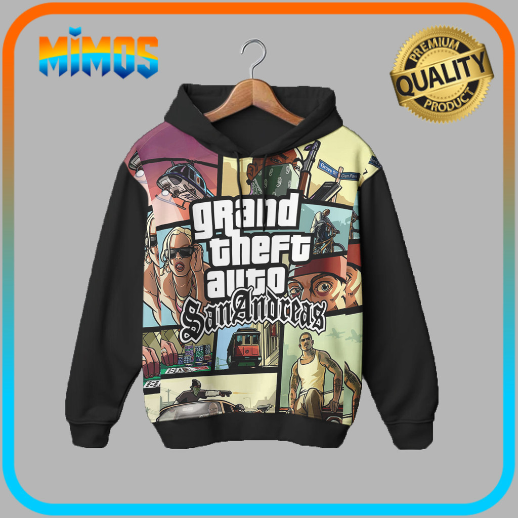 เสื้อฮู้ดเด็กอะนิเมะเกมGta San Andreasเสื้อผ้าเด็กGta San Andreas 1_Ja - Mimos