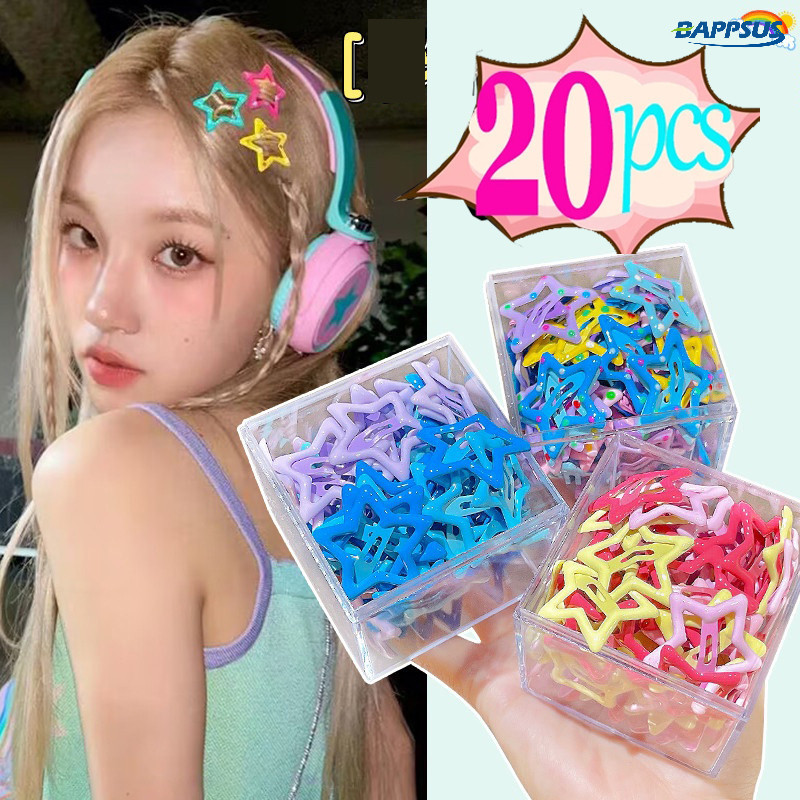 กิ๊บติดผม โลหะผสม รูปดาวห้าแฉก น่ารัก หลากสี 2-20 ชิ้น Y2K