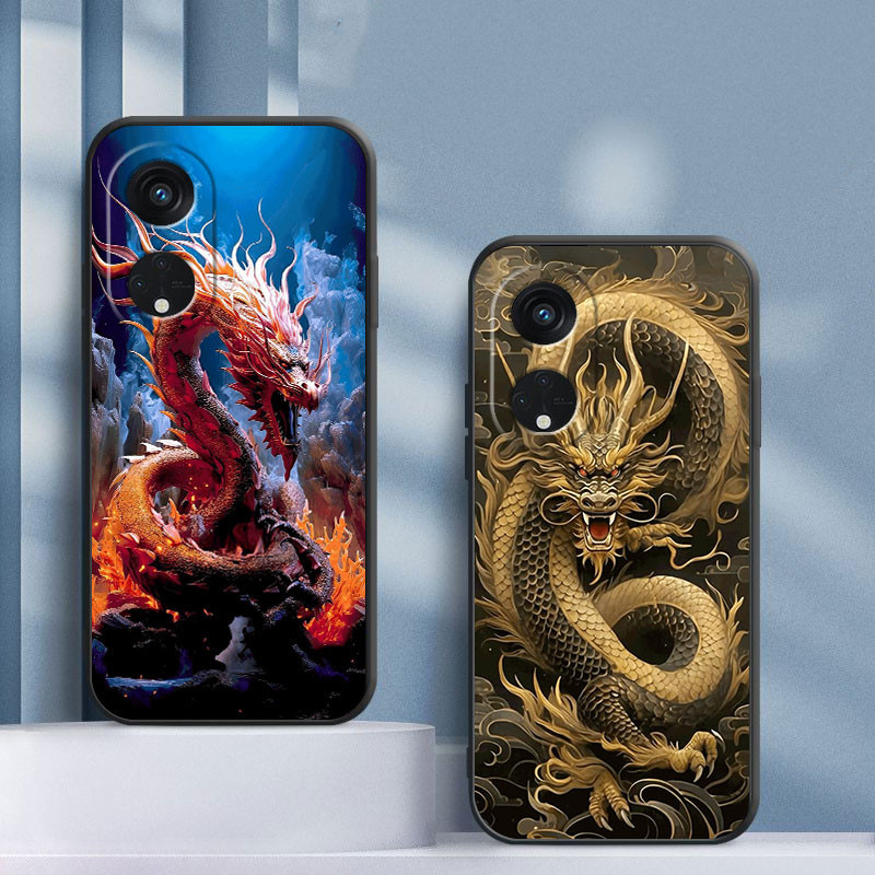เคสโทรศัพท์มือถือ ซิลิโคน ลายมังกรทอง หลากสี สําหรับ Oppo Reno8T5G Reno8 8Z 8pro 5G 8T RenoZ Reno10 10pro 5G Reno2 2F Reno3 3pro Reno4pro 5 pro 5G Reno7 7Z (HJB-1108)