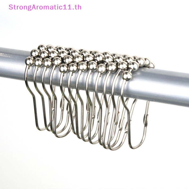 Strongaromatic ตะขอสเตนเลส สําหรับแขวนผ้าม่านอาบน้ํา 12 ชิ้น