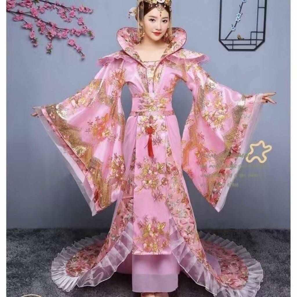 เครื่องแต่งกาย ชุดราชินีเจ้าหญิง มงกุฎ นกฟินิกซ์ สไตล์ฮั่นฝู โบราณ ของแท้ จากจีนโบราณ สําหรับผู้หญิง ใส่ไปงานแต่งงาน