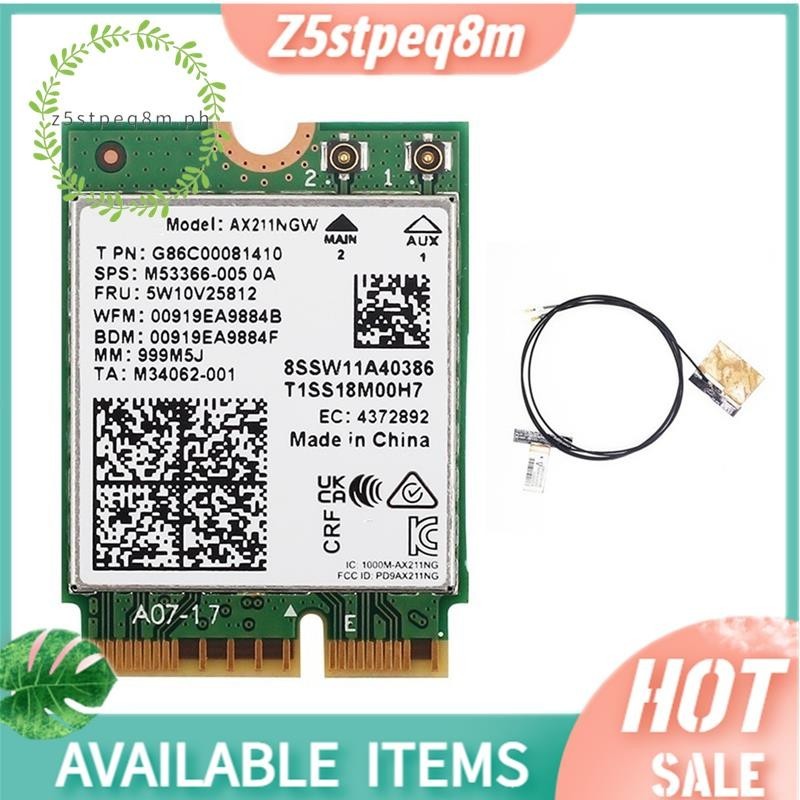 Z5stpeq8mWiFi 6E AX211NGW Tri Band 2.4G/5G/6Ghz การ์ดเครือข่ายไร้สาย Wifi Cardสําหรับบลูทูธ 5.2 AX21