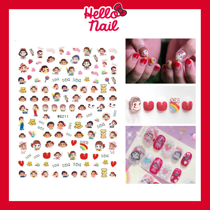 สติ๊กเกอร์ติดเล็บ 3D Peko Milky สติ๊กเกอร์แต่งเล็บ Sticker สติ๊กเกอร์ น่ารัก อุปกรณ์ตกแต่งเล็บ