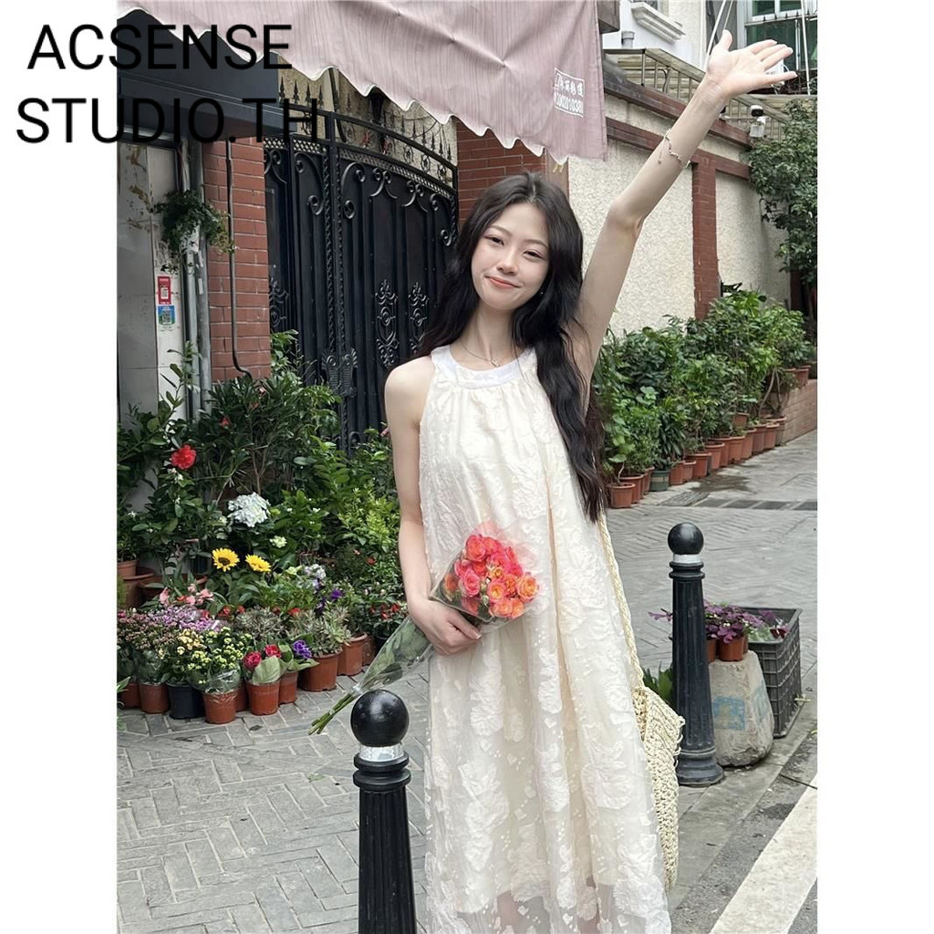ACSENSE STUDIO.TH เดรส ชุดเดรส เสื้อผ้าแฟชั่นผู้หญิง ชิค ทันสมัย นุ่มนวล ทันสมัย WLQ24301TD 10Z240304
