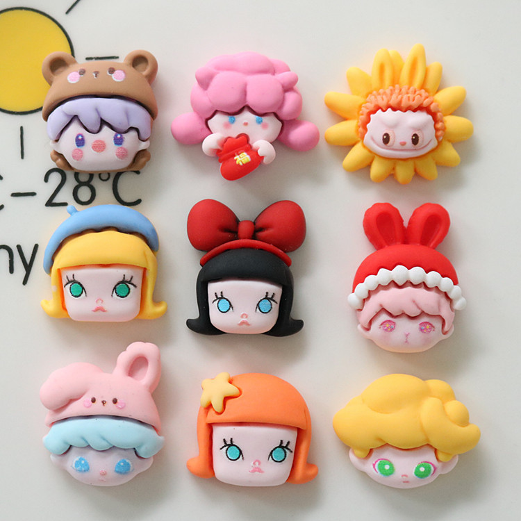 10 ชิ้น การ์ตูน ดอกทานตะวัน มอนสเตอร์ เด็กผู้ชาย DIY เคสโทรศัพท์ โฮมเมด หมวกกันน็อก เรซิ่น เครื่องประดับ อุปกรณ์เสริม