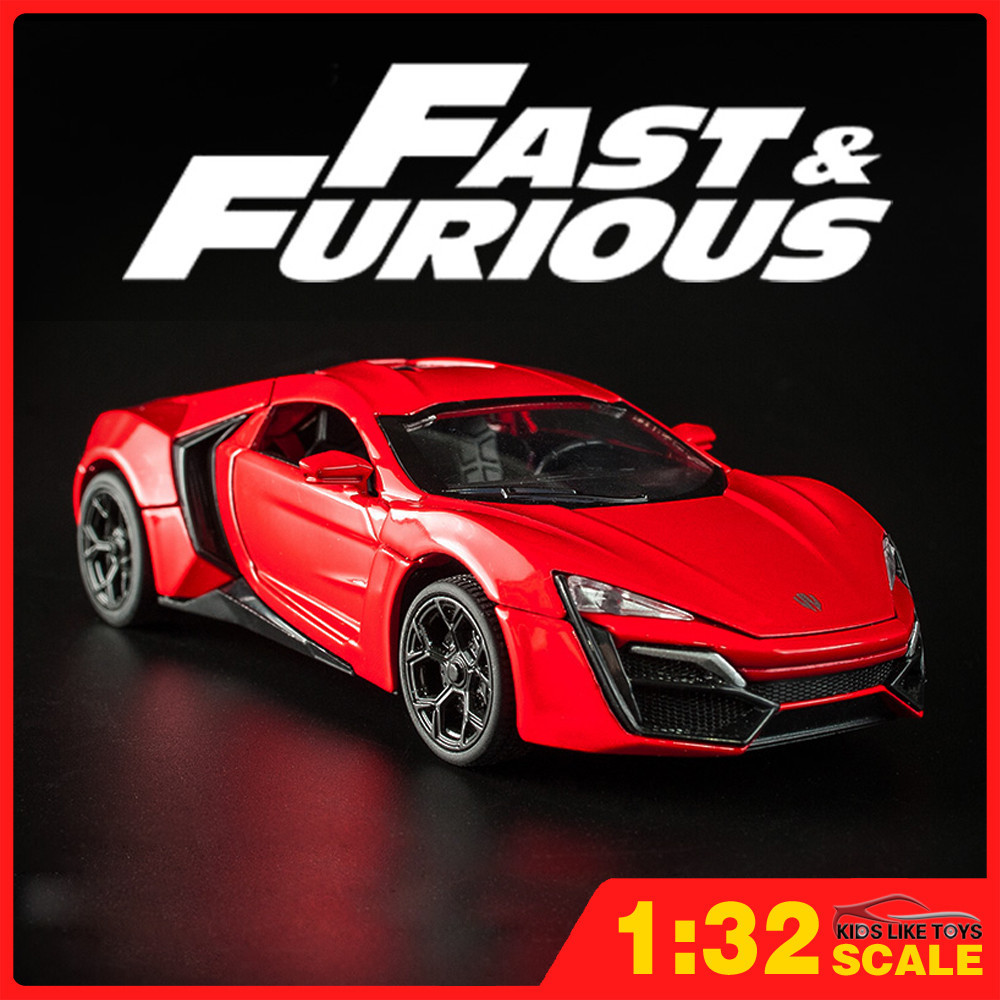 Klt โมเดลรถยนต์จําลอง 1:32 Lykan Hypersport Supercar โลหะผสม ของเล่นสําหรับเด็กผู้ชาย