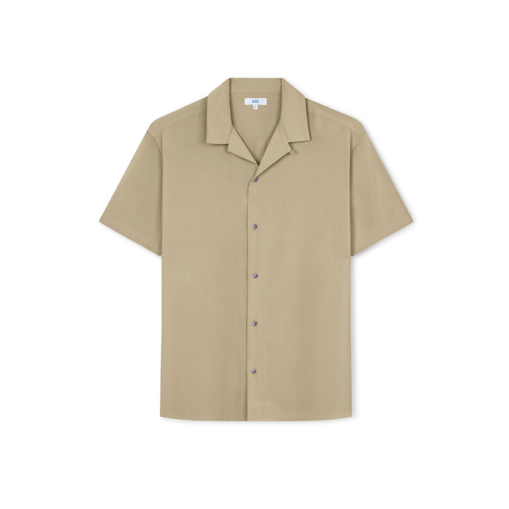 AIIZ (เอ ทู แซด) - เสื้อเชิ้ตผู้ชาย แขนสั้นปกฮาวายผ้าเรยอนสีพื้น Men's Camp Collar Short Sleeve Shirts