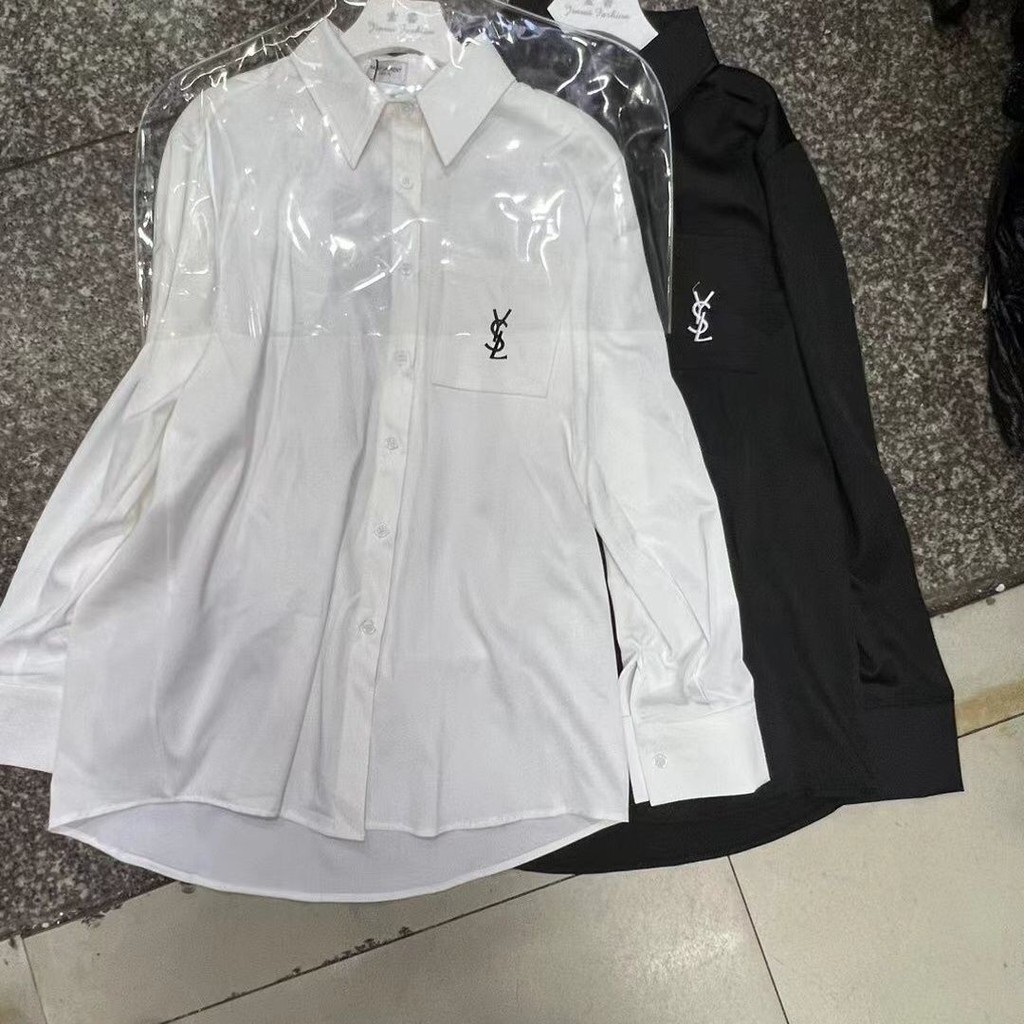 เสื้อเชิ้ตลําลอง ติดกระดุม พิมพ์ลายตัวอักษร ใส่สบาย สําหรับผู้หญิง