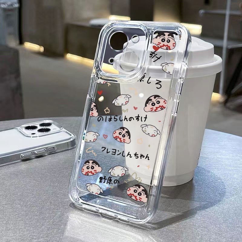 ใหม่ เคสโทรศัพท์มือถือ กันตก ป้องกันเต็มจอ ลายการ์ตูนชินจังน่ารัก สําหรับ IPhone 11 1213 Pro MAX X XR XS MAX SE Apple 7 Plus 8 Plus 14 15 Pro