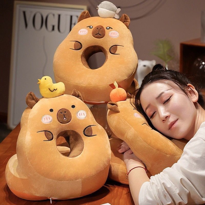 พร้อมส่ง Kapibara Capybara หมอนงีบหลับ พักกลางวัน สําหรับนักเรียน สํานักงาน