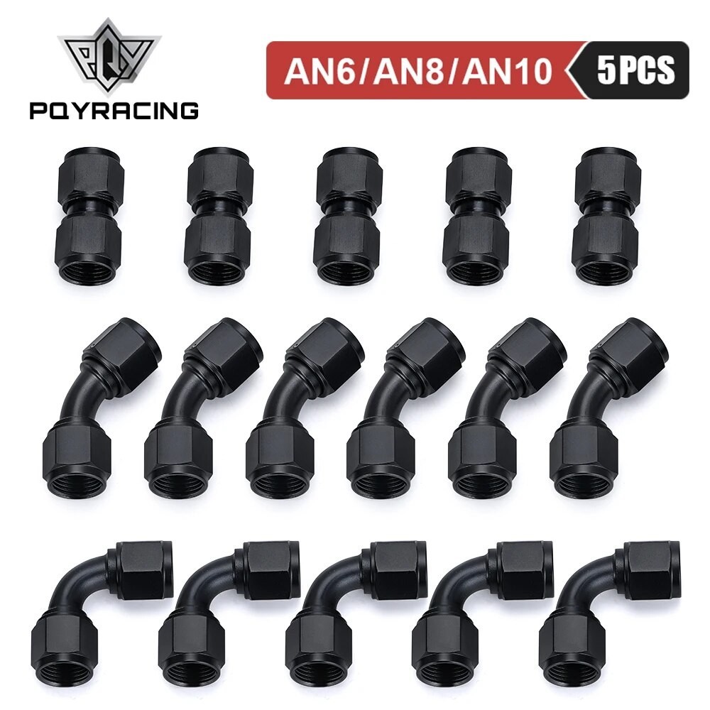 5 PCS Universal 0 45 90 Degree AN6 AN8 AN10 Female to  AN6 AN8 AN10 Female Hydraulic hose Elbow Oil 