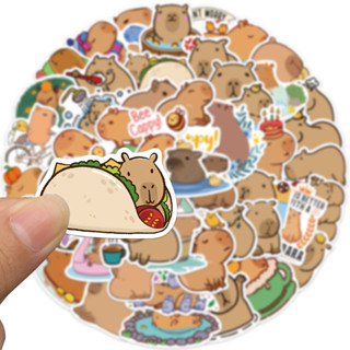 💥พร้อมส่ง💥水豚 Capybara คาปิบารา  Sticker Cute animal 50แผ่น S…