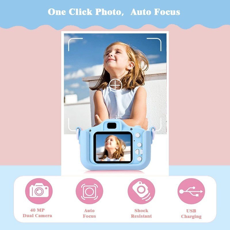 กล้องวิดีโอดิจิทัล หน้าจอ IPS 2.0 นิ้ว 1080P 40M HD การ์ด SD 32GB พร้อมเครื่องอ่าน ของขวัญวันเกิด คริสต์มาส สําหรับเด็กอายุ 2-10 ปี