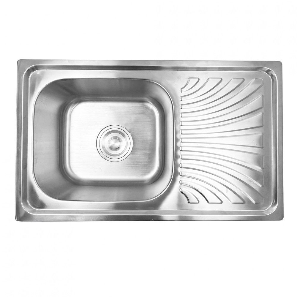 LOCAL789 CROWN อ่างล้างจานขอบฝัง 1 หลุมมีที่พัก 75x45x21 ซม.  ST1-7545 ร้านอยู่ในไทย