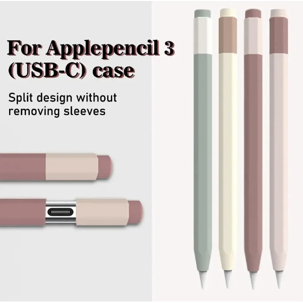เคสซิลิโคน สไตล์เรโทร สําหรับ Apple Pencil 3 USB-C 3th Generation Apple iPad