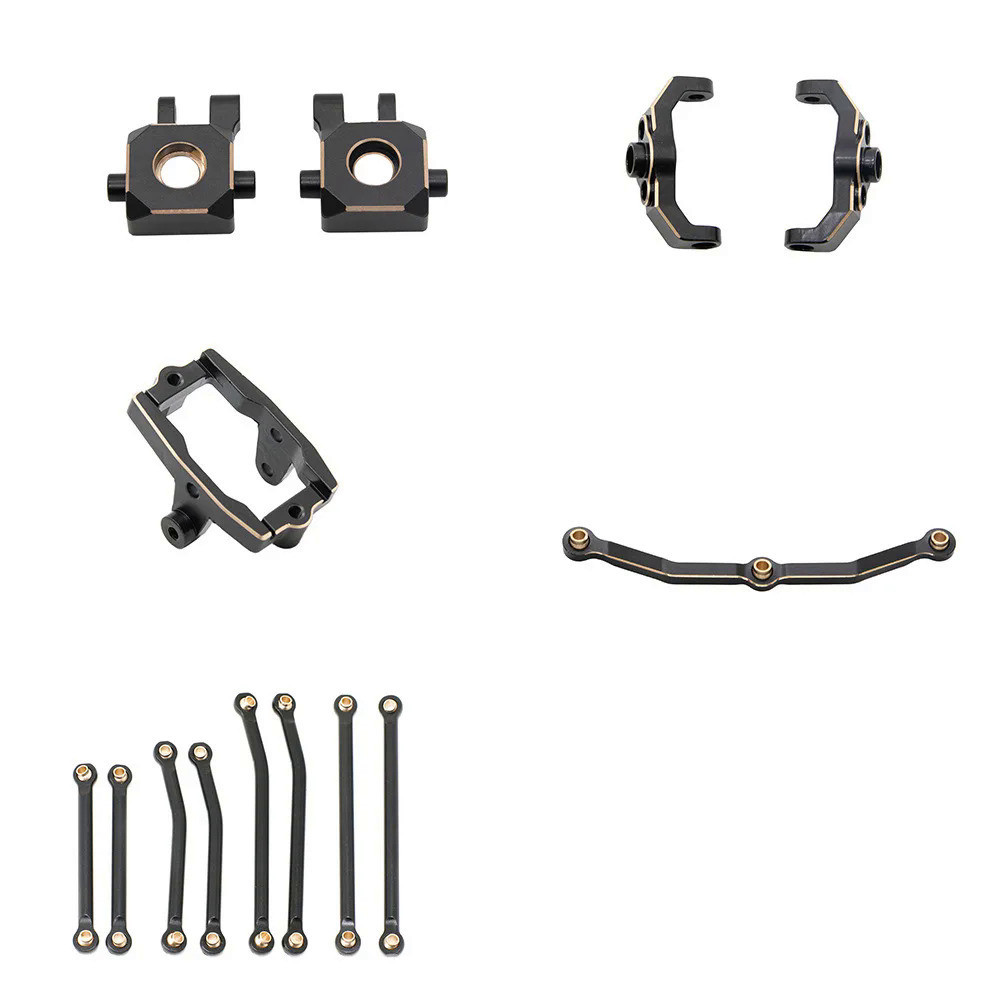 Traxxas 1/18 TRX4M Land Rover Flambe ทองเหลืองสีดําทองอลูมิเนียมสแตนเลสไดรฟ์เพลาดึง Rod-&-&