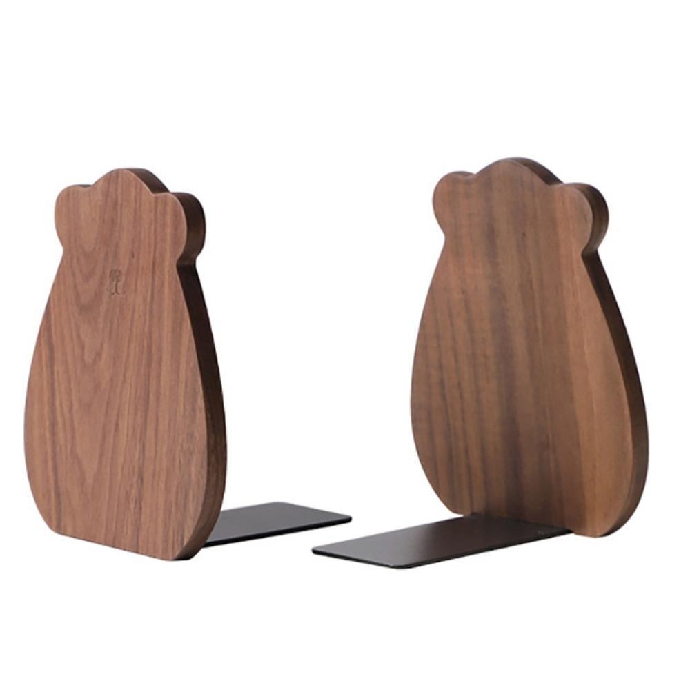 AQUA Bear Wood Bookend, Book Holder Book Organizer Walnut L-Shaped Desk Organizer, เครื่องเขียนน่ารัก L-รูปสัตว์การ์ตูนหมีไม้ Bookend ชั้นวางหนังสือ ราคา ถูกที่สุด ดีลบีเคเค แกลเลอรีภาพที่ 8
