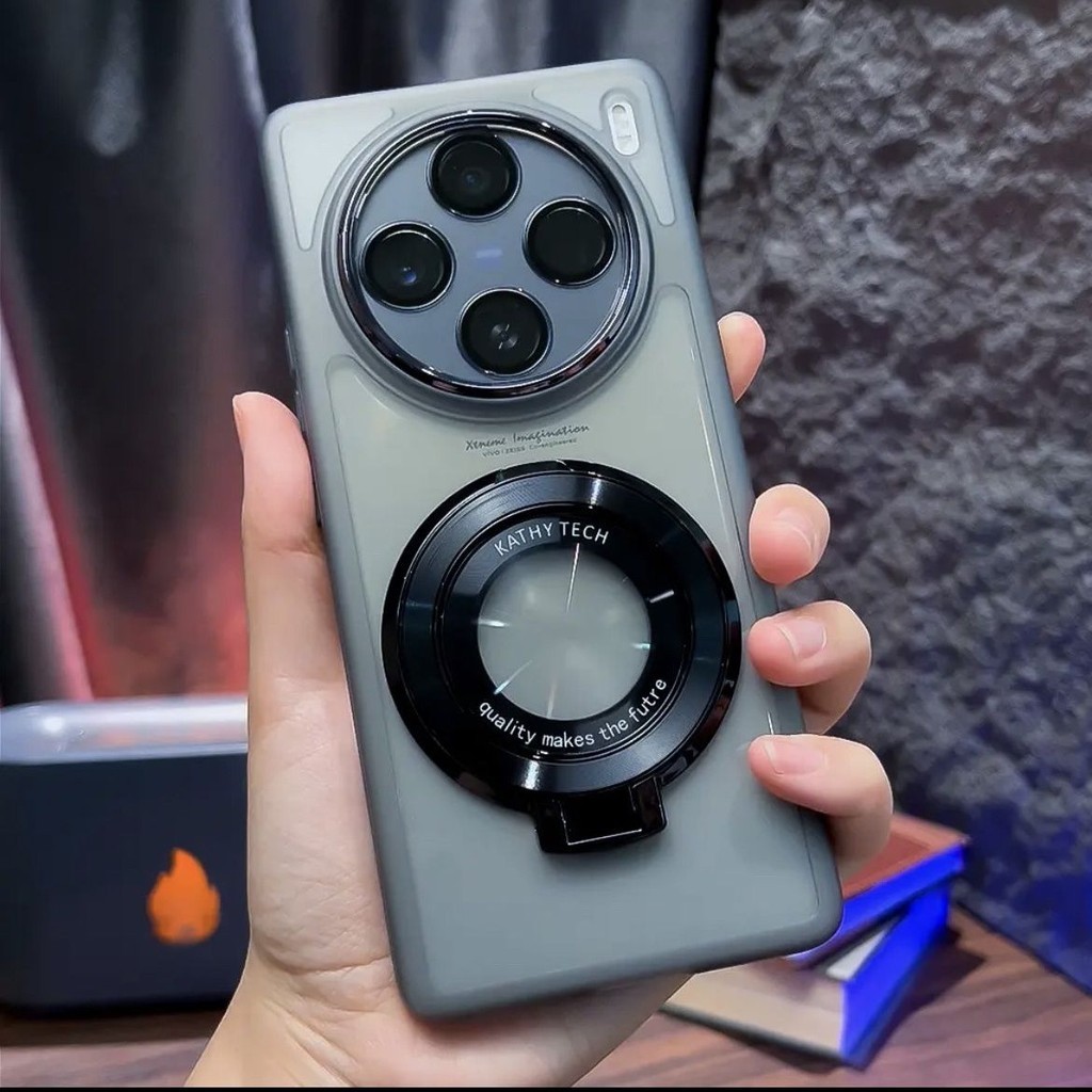 สําหรับ VIVO X100 Ultra กรณี Soft TPU โปร่งใสพร้อมขาตั้งแหวนแม่เหล็กป้องกันปกหลังสําหรับ VIVO X100s 