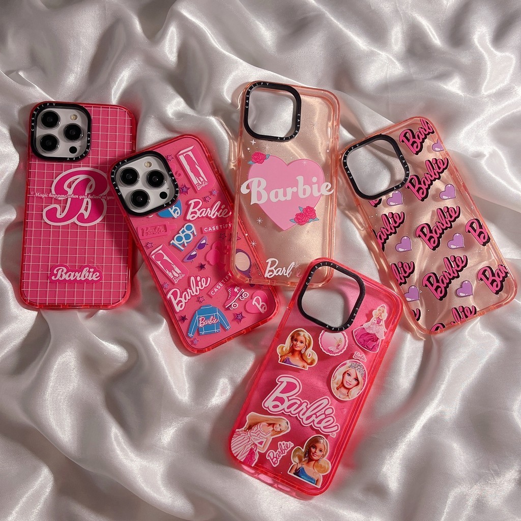 【Barbie】Casetify เคสโทรศัพท์มือถือแบบนิ่ม TPU ใส ลายกลิตเตอร์ แฟชั่น สําหรับ iPhone 15 Pro max 14 Pro 13 Pro max 12 Pro max 11 11Pro max 12