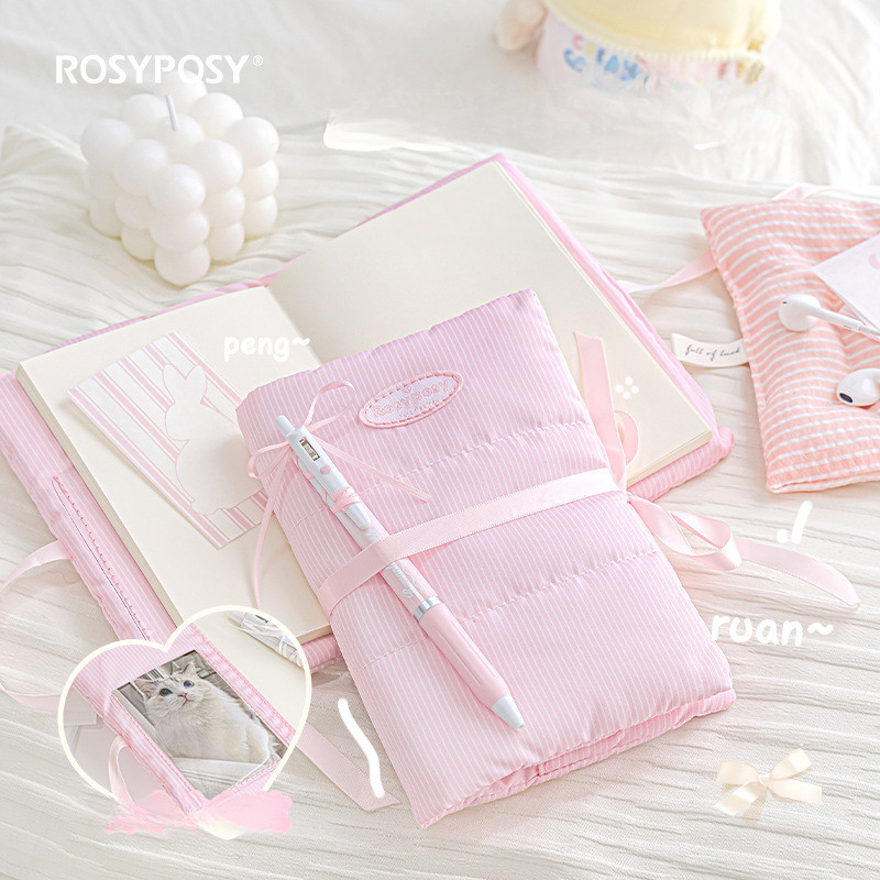 Rosyposy สมุดโน๊ตบุ๊ค ผ้าฝ้ายนุ่ม ความสวยงามสูง พร้อมช่องใส่บัตร ขนาดเล็ก DIY