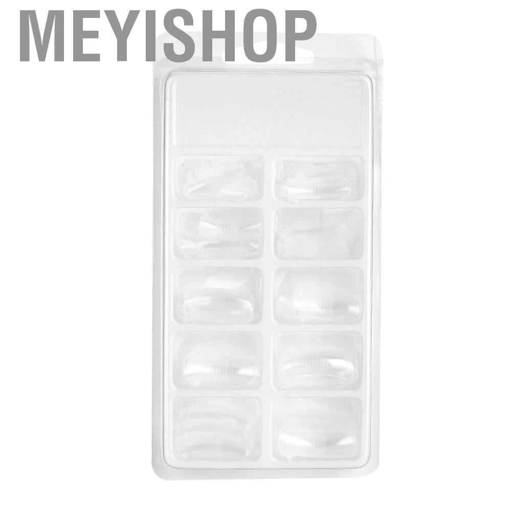 Meyishop 100pcs Clear Nail Forms Full Cover Quick Building Gel Mold Tips Extension