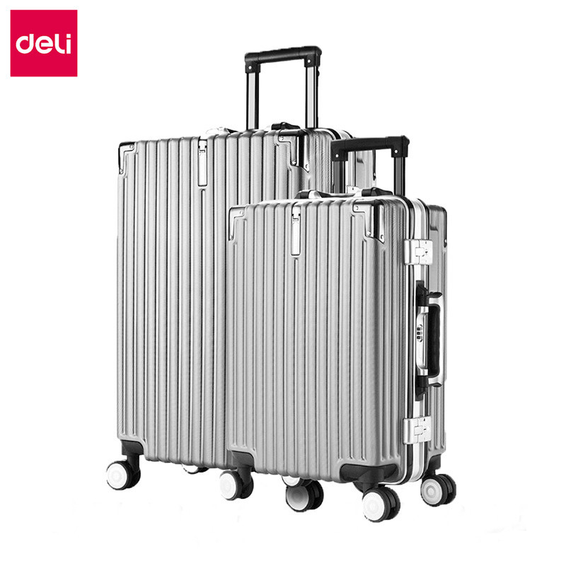 Deli พร้อมส่งมอบสินค้าในประเทศไทย กระเป๋าเดินทาง 20  24 นิ้ว อลูมิเนียม กระเป๋าเดินทางล้อลาก Suitcase
