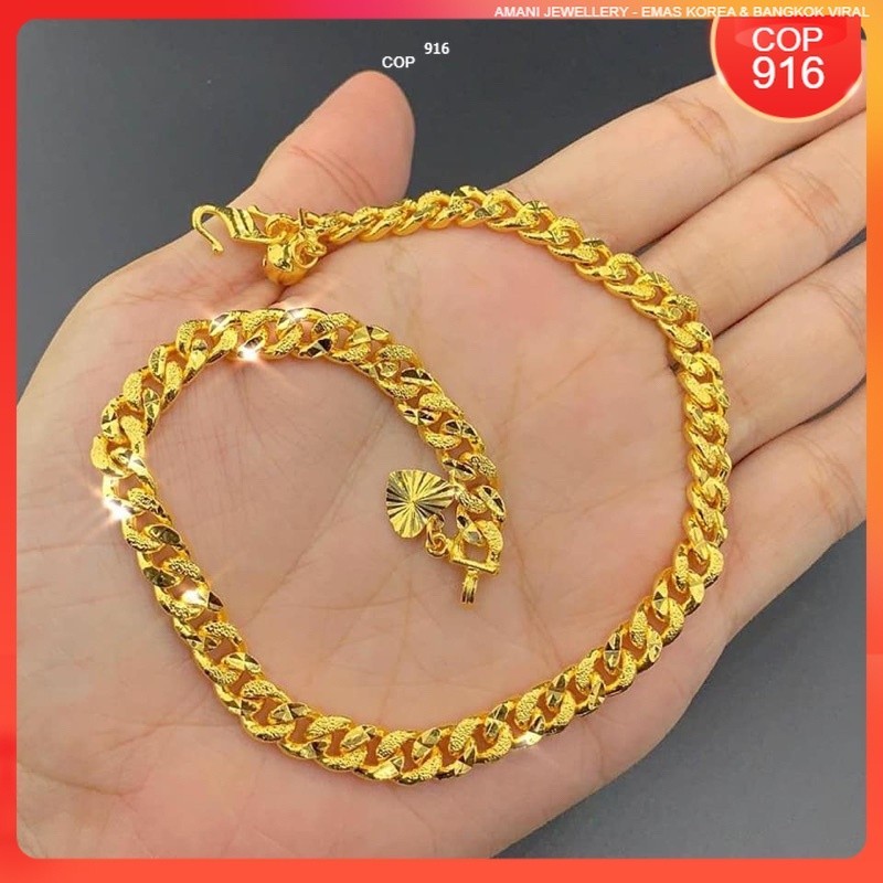 Rantai KAKI EMAS BANGKOK COP916 XL SIZE AVAILABLE ANKLET สําหรับผู้หญิง PERSIS GOLD โดย Amani Jewellery