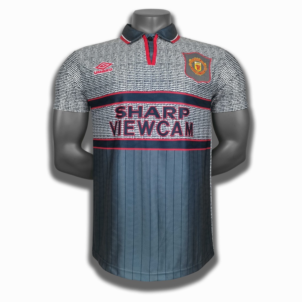 เสื้อกีฬาแขนสั้น ลายทีมชาติฟุตบอล BECKHAM 95-96 M ชุดเยือน สไตล์เรโทร