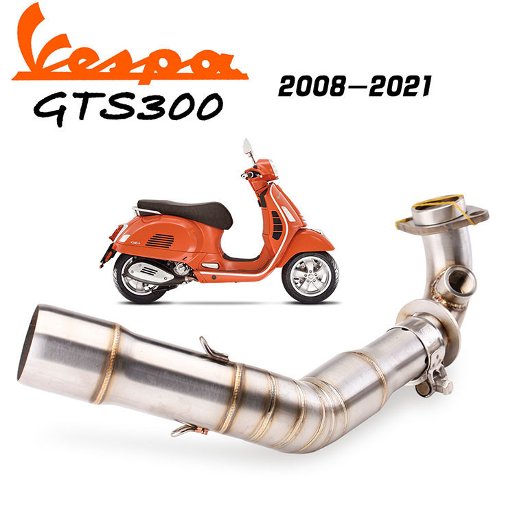 รถจักรยานยนต์ท่อไอเสียข้อศอกท่อสําหรับ Vespa GTS250 GTS300 2008-2021 ท่อไอเสีย Header ท่อกลาง Link ท