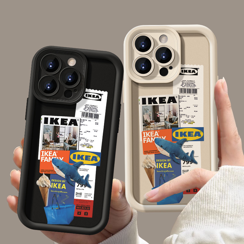 แฟชั่น IKEA Cool Creative Montage ภาพประกอบ Soft Case สําหรับ IPhone X XR XS Max 11 12 13 14 15 16 Pro Max 14 15 Plus 7 8 Plus ปลอกซิลิโคนหนาคลุมทั้งหมดฝาครอบกล้อง