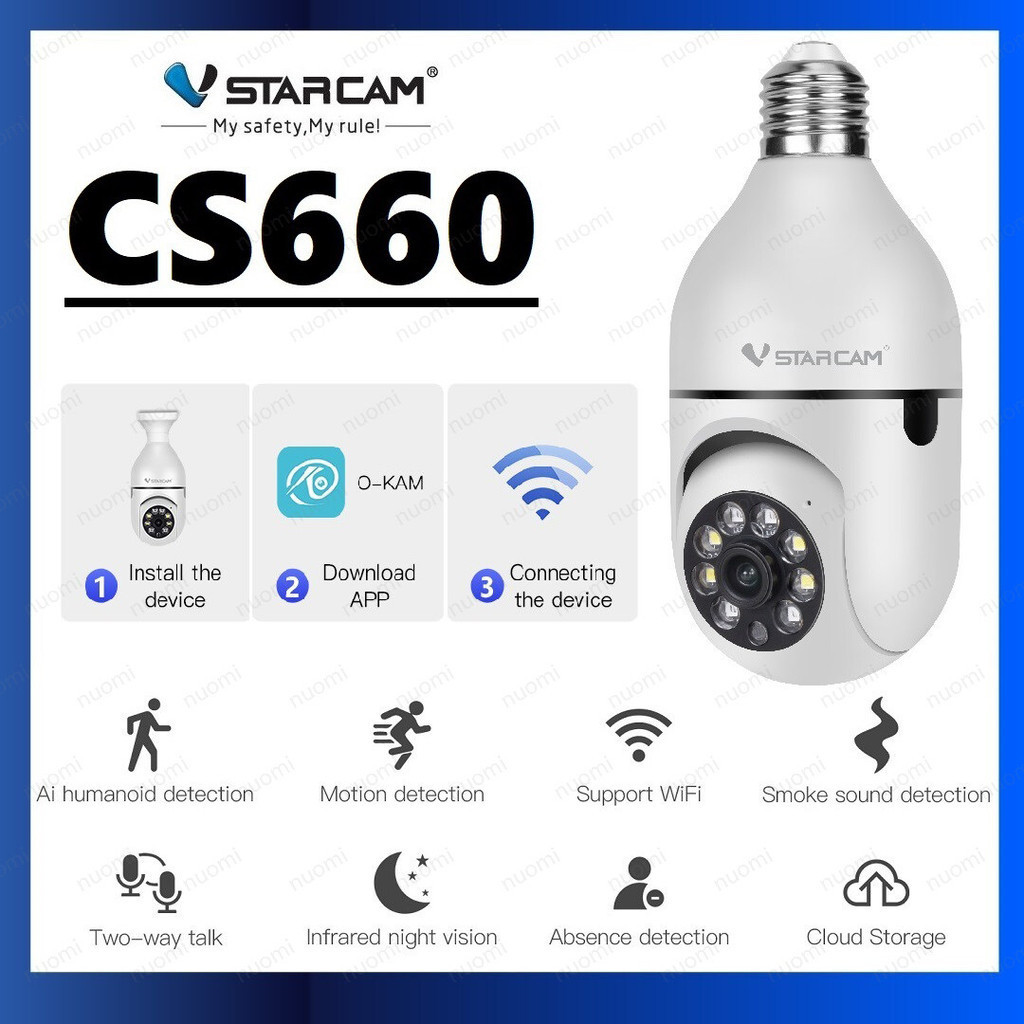 【จัดส่งที่รวดเร็ว】【VSTARCAM】CS660 SUPER HD 1296p 3.0MP WiFi iP Camera E27 ใส่ขั้วหลอดไฟ กล้องวงจรปิดไร้สาย