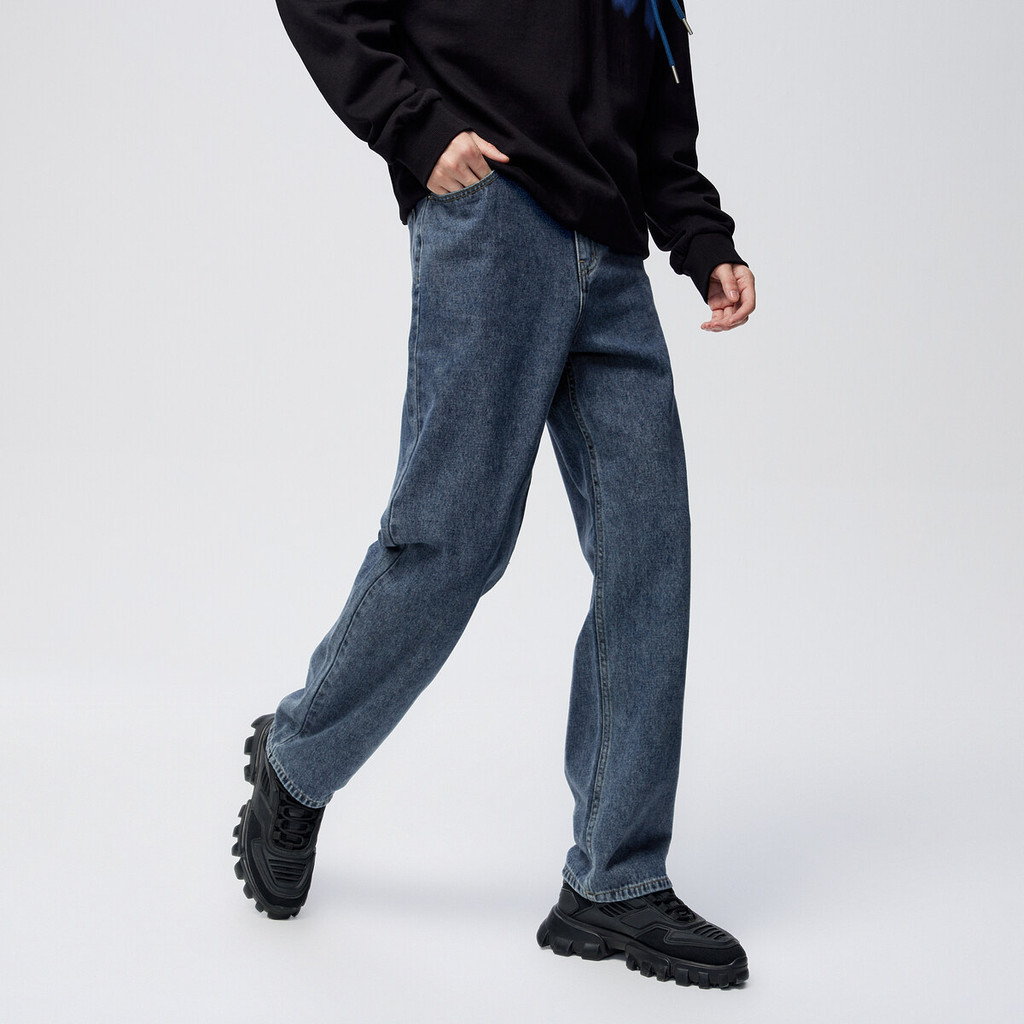 Semir กางเกงยีนส์ผู้ชาย [Senrou Denim ]ส ์ ผู ้ ชาย 2023 ฤดูใบไม ้ ผลิใหม ่ กางเกงขาตรงย ้ อนยุค