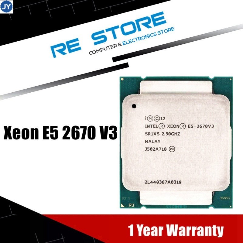 【พร้อมส่ง】โปรเซสเซอร์ สําหรับ intel Xeon E5 2670 V3 CPU E5-2670V3 sr1xs 2.30GHz 30M 12-core LGA 2011-3