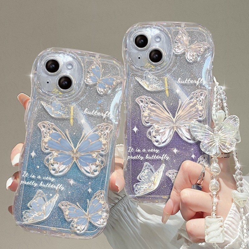 Dreamy Butterfly Casing infinix Zero 30 4G 5G สมาร ์ ท 8 หมายเหตุ 30 Pro 4G 5G หมายเหตุ 40 Pro Soft Electroplated Luxury Gradient Glitter โทรศัพท ์ มือถือกรณีวงเล ็ บฝาครอบป ้ องกัน