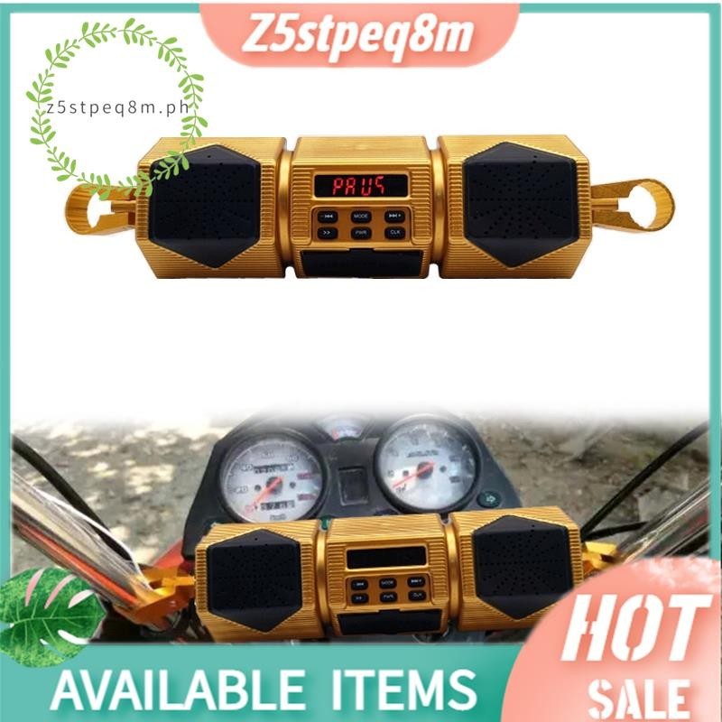 Z5stpeq8mMotorcycle MP3 Player HandlebarลําโพงบลูทูธเพลงวิทยุFMกันน้ําปรับBracketเสียงจักรยานสเตอริโอ 12V