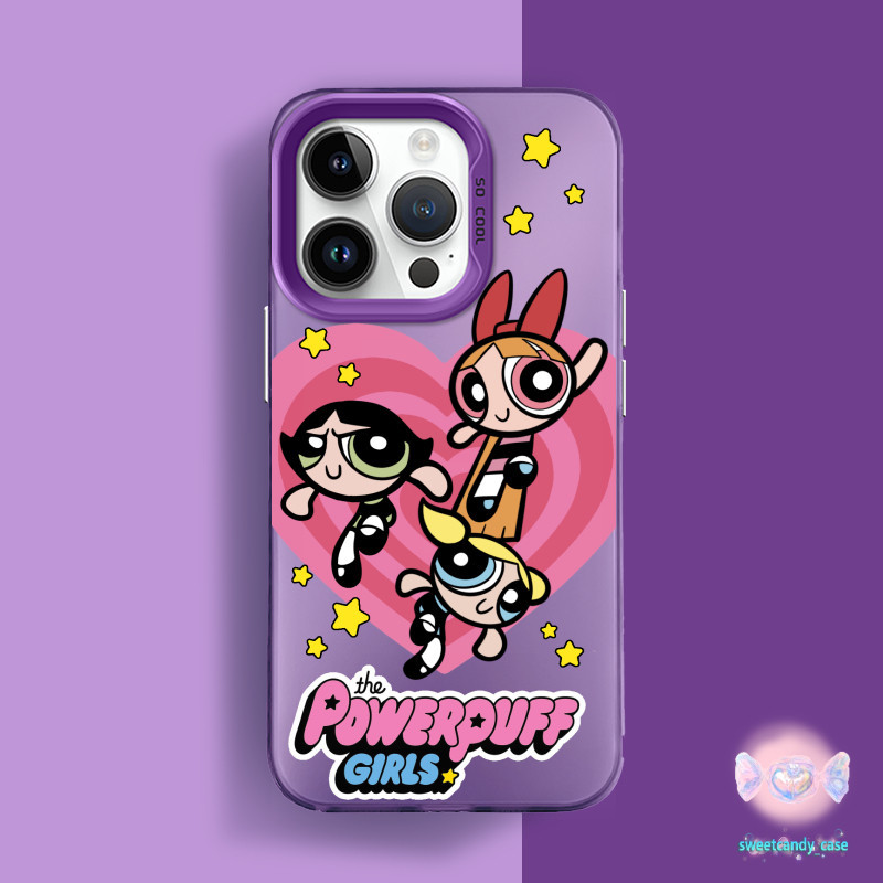 [จัดส่งในพื้นที่] เคสโทรศัพท์มือถือ Powerpuff Girls สีเงินเข้ากันได้กับ iPhone 12 13 14 15Pro MAX XR XS 6 7 8Plus SE2020